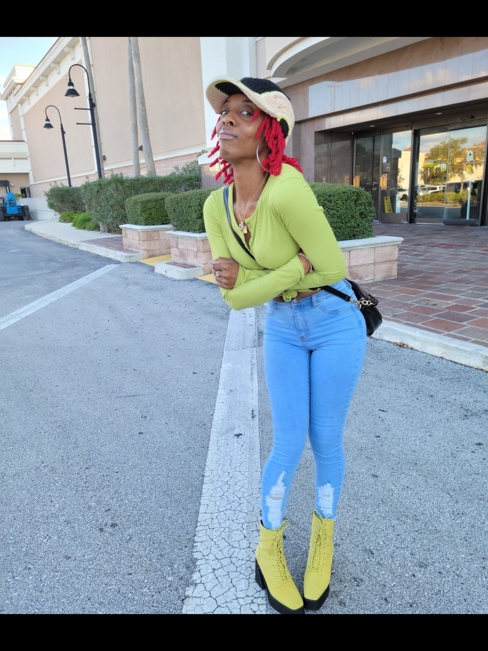 Dolls Kill Yellow Lace-Up Platform Ankle Boots - Picture 4 of 4